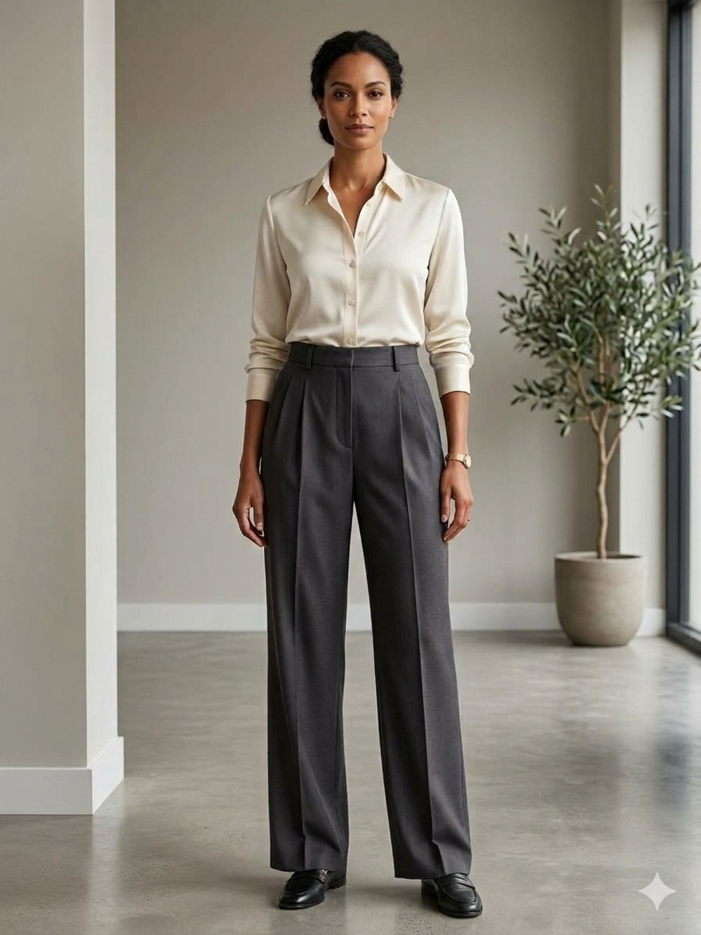 NWT Massimo Dutti Brownish Gray 100% Wool Pleated Trousers - Size 10